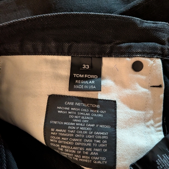 Tom Ford Distressed Men's Faded Black Jeans Straight Fit 33x30 - Picture 6 of 11